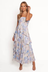 Admira Strapless Maxi Dress - Blue Floral